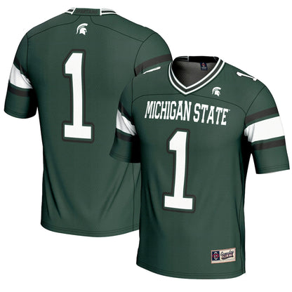 Gameday Greats 1 Green Michigan State Spartans Endzone Football Jersey - retro stitched football jersey for Gameday Greats fans