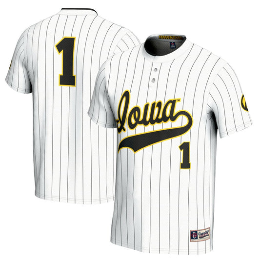 Gameday Greats 1 White Iowa Hawkeyes Softball Lightweight Fashion Jersey - retro stitched jersey jersey for Gameday Greats fans
