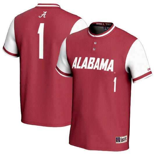 Gameday Greats 1 Crimsonwhite Alabama Crimson Tide Lightweight Softball Fashion Jersey - retro stitched jersey jersey for Gameday Greats fans