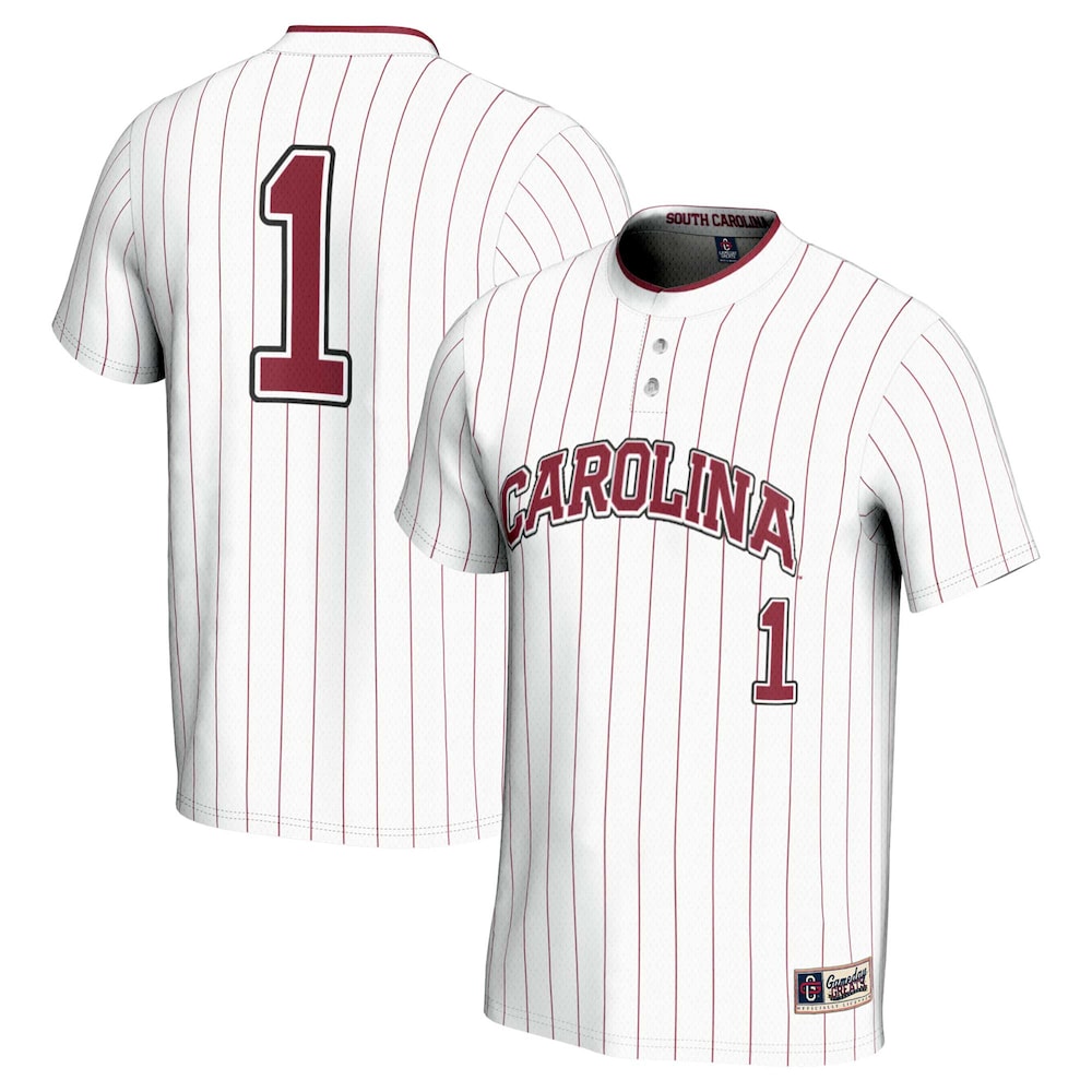 Gameday Greats 1 White South Carolina Gamecocks Lightweight Softball Jersey - retro stitched jersey jersey for Gameday Greats fans