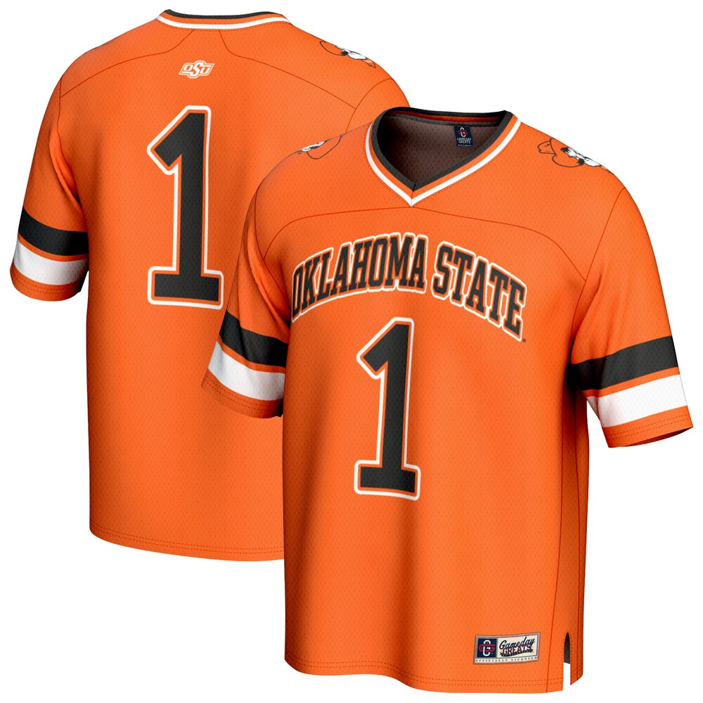 Gameday Greats 1 Orange Oklahoma State Cowboys Lightweight Collegiate Football Fashion Jersey - retro stitched football jersey for Gameday Greats fans
