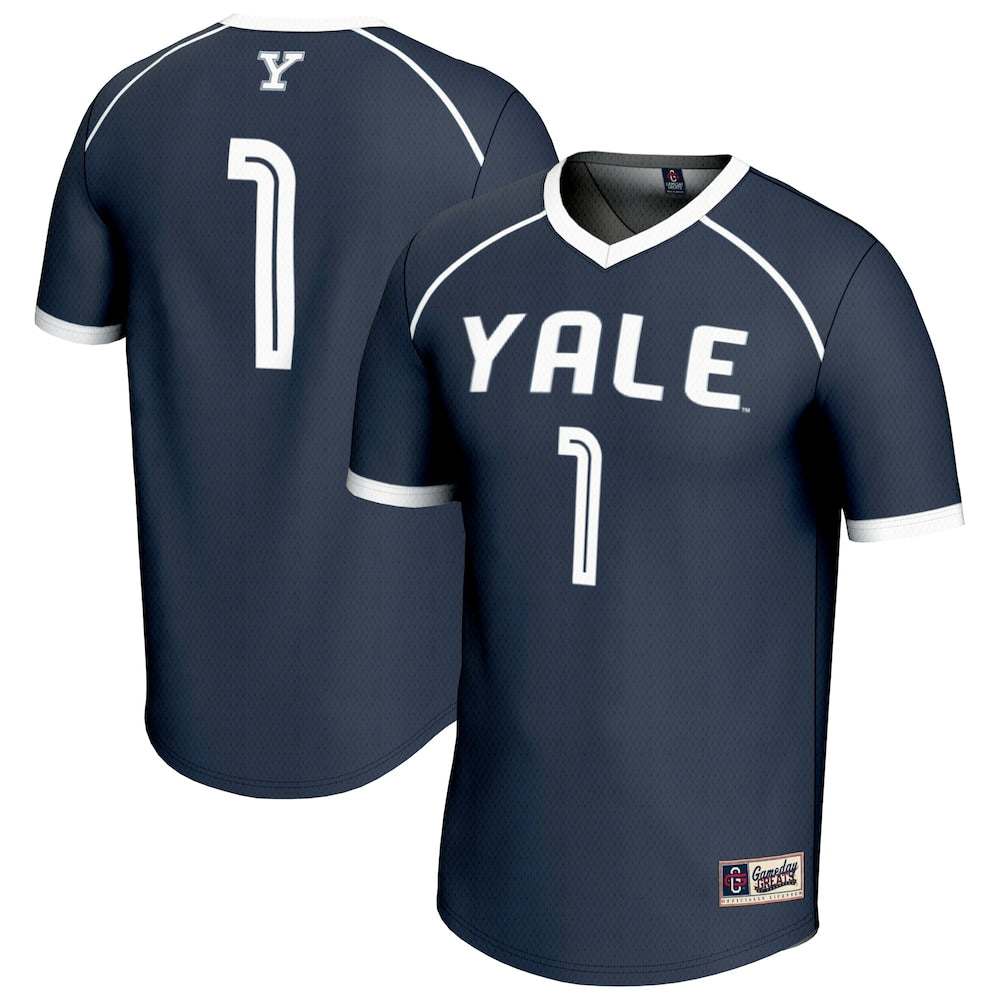 Gameday Greats 1 Navy Yale Bulldogs Lightweight Lacrosse Fashion Jersey - retro stitched jersey jersey for Gameday Greats fans