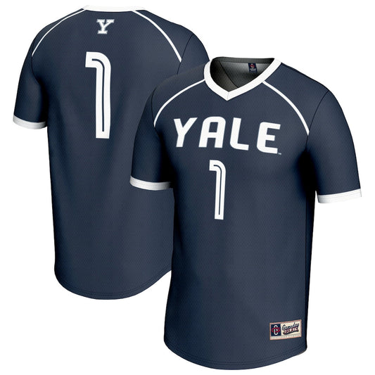 Gameday Greats 1 Navy Yale Bulldogs Lightweight Lacrosse Fashion Jersey - retro stitched jersey jersey for Gameday Greats fans