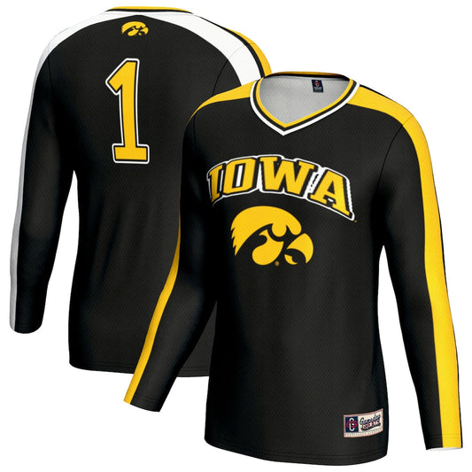Gameday Greats Black Iowa Hawkeyes 1 Lightweight Volleyball Fashion Jersey - retro stitched jersey jersey for Gameday Greats fans