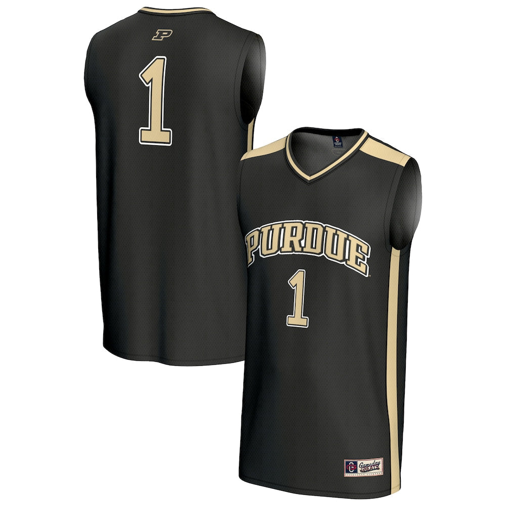 Gameday Greats 1 Black Purdue Boilermakers Lightweight Collegiate Basketball Fashion Jersey - retro stitched basketball jersey for Gameday Greats fans