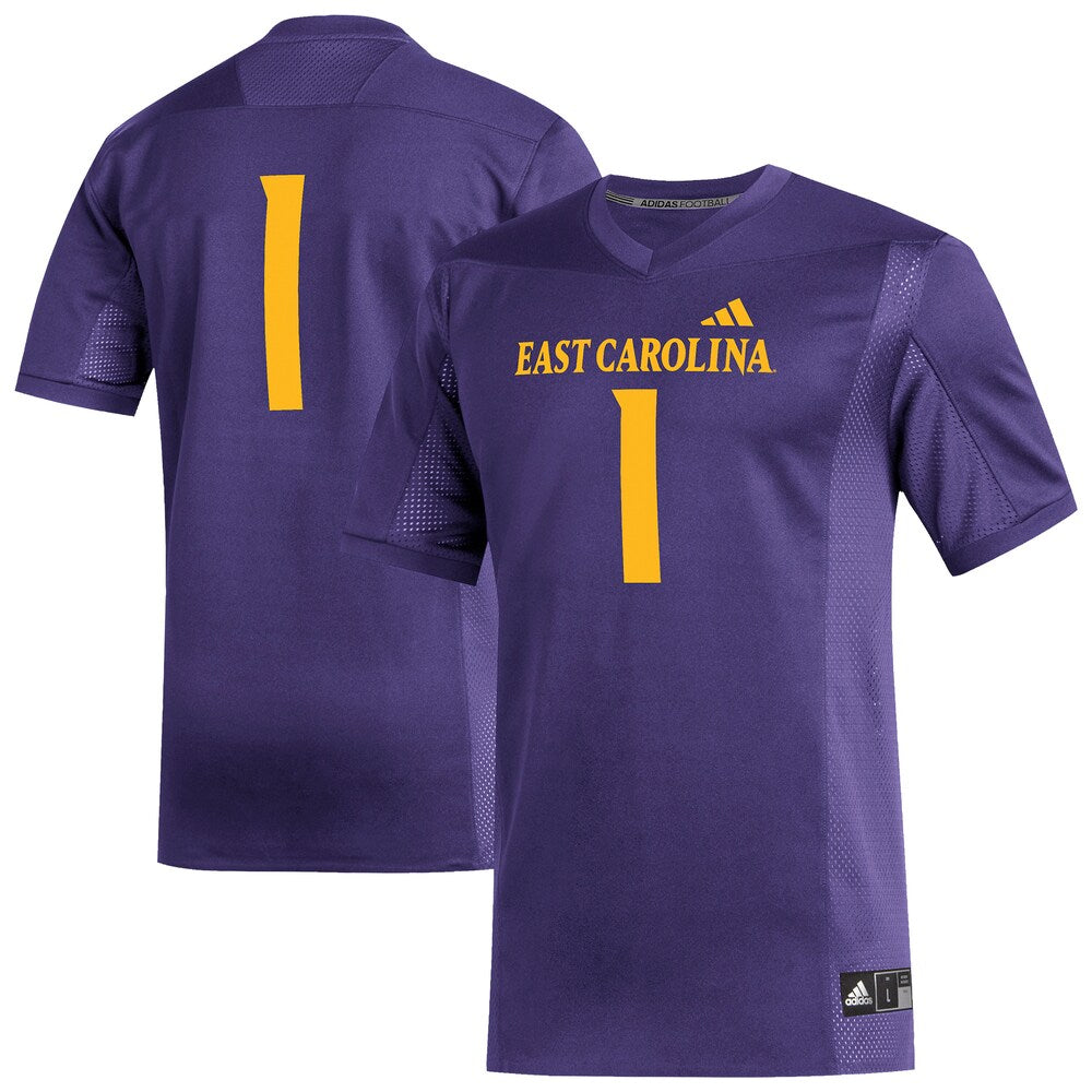 1 Purple Ecu Pirates Replica Football Jersey - retro stitched football jersey for 1 Purple fans