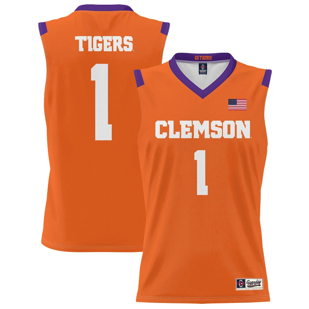Gameday Greats 1 Orange Clemson Tigers Lightweight Basketball Jersey - retro stitched basketball jersey for Gameday Greats fans