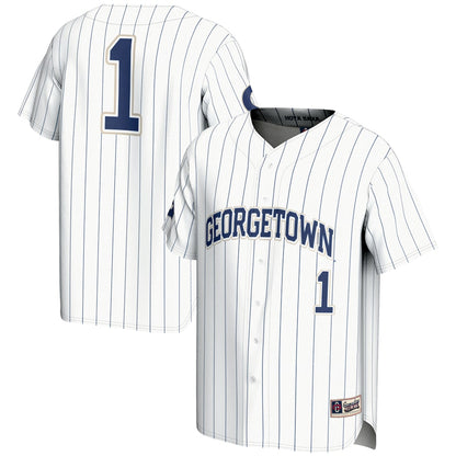 Gameday Greats 1 White Georgetown Hoyas Lightweight Baseball Fashion Jersey - retro stitched baseball jersey for Gameday Greats fans