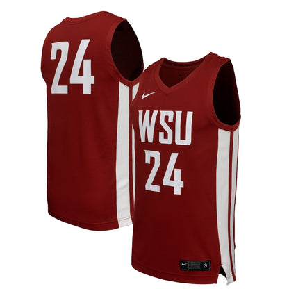 Crimson Washington State Cougars Replica Basketball Jersey - retro stitched basketball jersey for Crimson Washington fans