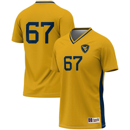 Gameday Greats 1 Gold West Virginia Mountaineers Lightweight Soccer Fashion Jersey - retro stitched jersey jersey for Gameday Greats fans