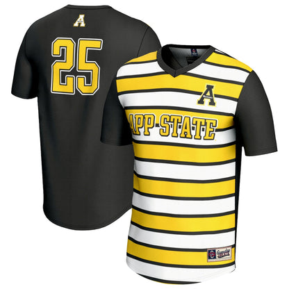 Gameday Greats 25 Black Appalachian State Mountaineers Lightweight Soccer Fashion Jersey - retro stitched jersey jersey for Gameday Greats fans