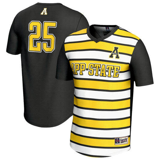 Gameday Greats 25 Black Appalachian State Mountaineers Lightweight Soccer Fashion Jersey - retro stitched jersey jersey for Gameday Greats fans