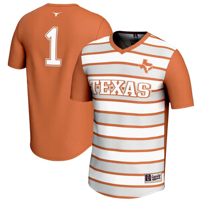 Gameday Greats 1 Texas Orange Texas Longhorns Lightweight Soccer Fashion Jersey - retro stitched jersey jersey for Gameday Greats fans