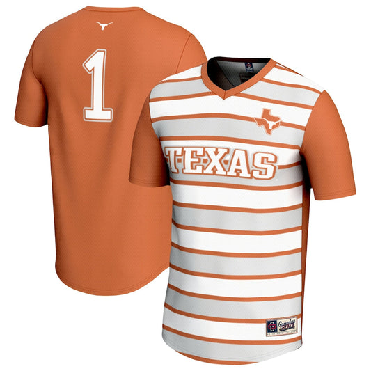 Gameday Greats 1 Texas Orange Texas Longhorns Lightweight Soccer Fashion Jersey - retro stitched jersey jersey for Gameday Greats fans