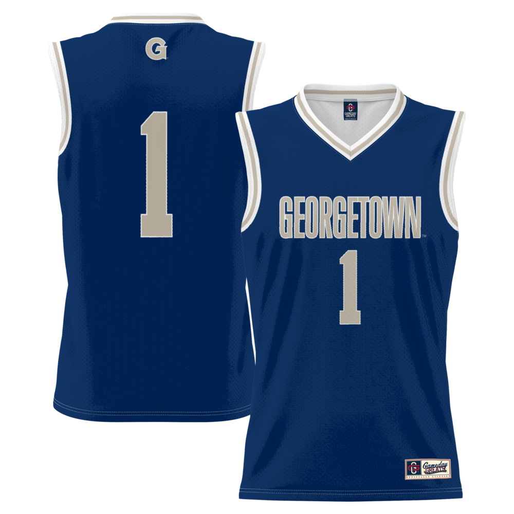 Gameday Greats 1 Navy Georgetown Hoyas Lightweight Basketball Jersey - retro stitched basketball jersey for Gameday Greats fans