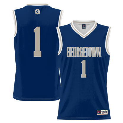 Gameday Greats 1 Navy Georgetown Hoyas Lightweight Basketball Jersey - retro stitched basketball jersey for Gameday Greats fans