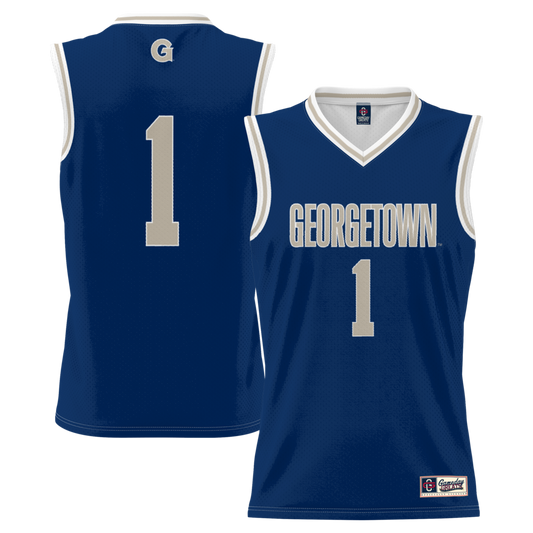 Gameday Greats 1 Navy Georgetown Hoyas Lightweight Basketball Jersey - retro stitched basketball jersey for Gameday Greats fans