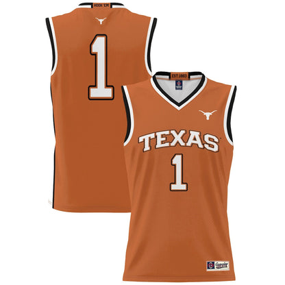 Gameday Greats 1 Texas Orange Texas Longhorns Lightweight Collegiate Basketball Jersey - retro stitched basketball jersey for Gameday Greats fans