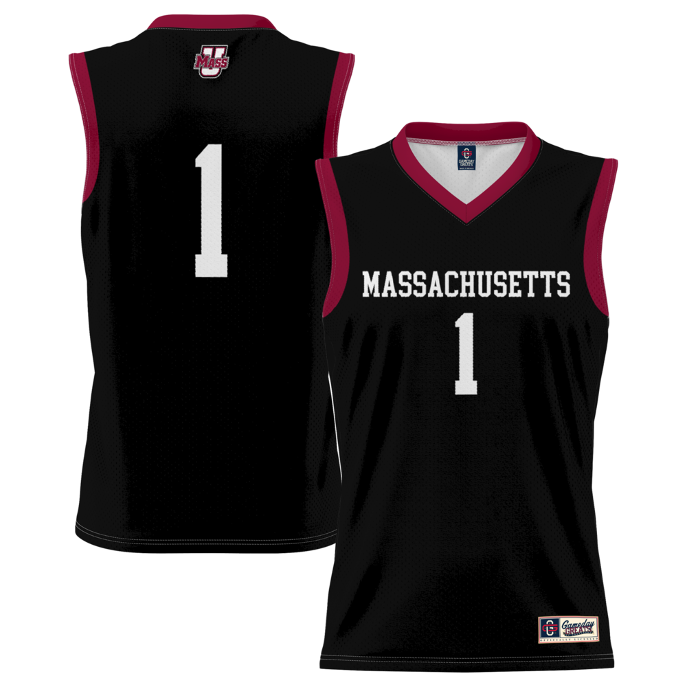 Gameday Greats 1 Black Umass Minutemen Lightweight Basketball Jersey - retro stitched basketball jersey for Gameday Greats fans