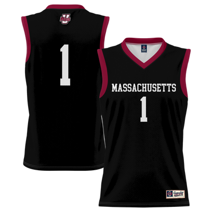 Gameday Greats 1 Black Umass Minutemen Lightweight Basketball Jersey - retro stitched basketball jersey for Gameday Greats fans