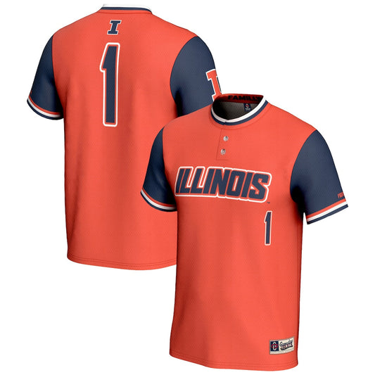 Gameday Greats 1 Orange Illinois Fighting Illini Lightweight Softball Jersey - retro stitched jersey jersey for Gameday Greats fans