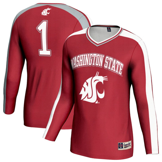 Gameday Greats Crimson Washington State Cougars 1 Lightweight Volleyball Fashion Jersey - retro stitched jersey jersey for Gameday Greats fans