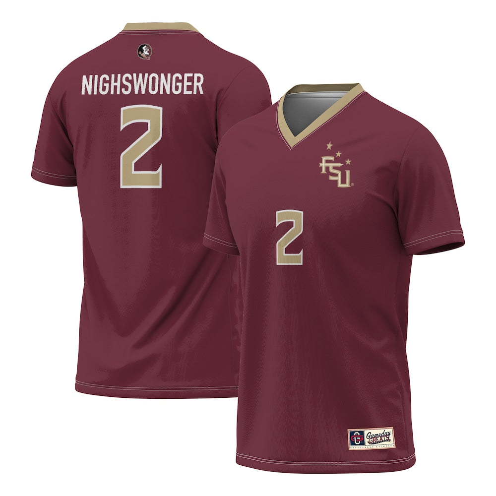 Gameday Greats Jenna Nighswonger Garnet Florida State Seminoles Soccer Fashion Jersey - retro stitched jersey jersey for Gameday Greats fans