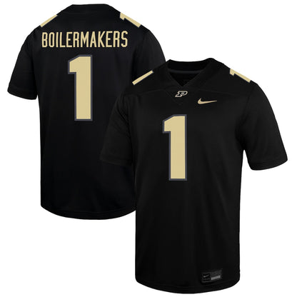 1 Black Purdue Boilermakers Alternate Game Jersey - retro stitched jersey jersey for 1 Black fans