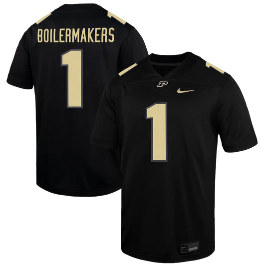 1 Black Purdue Boilermakers Alternate Game Jersey - retro stitched jersey jersey for 1 Black fans