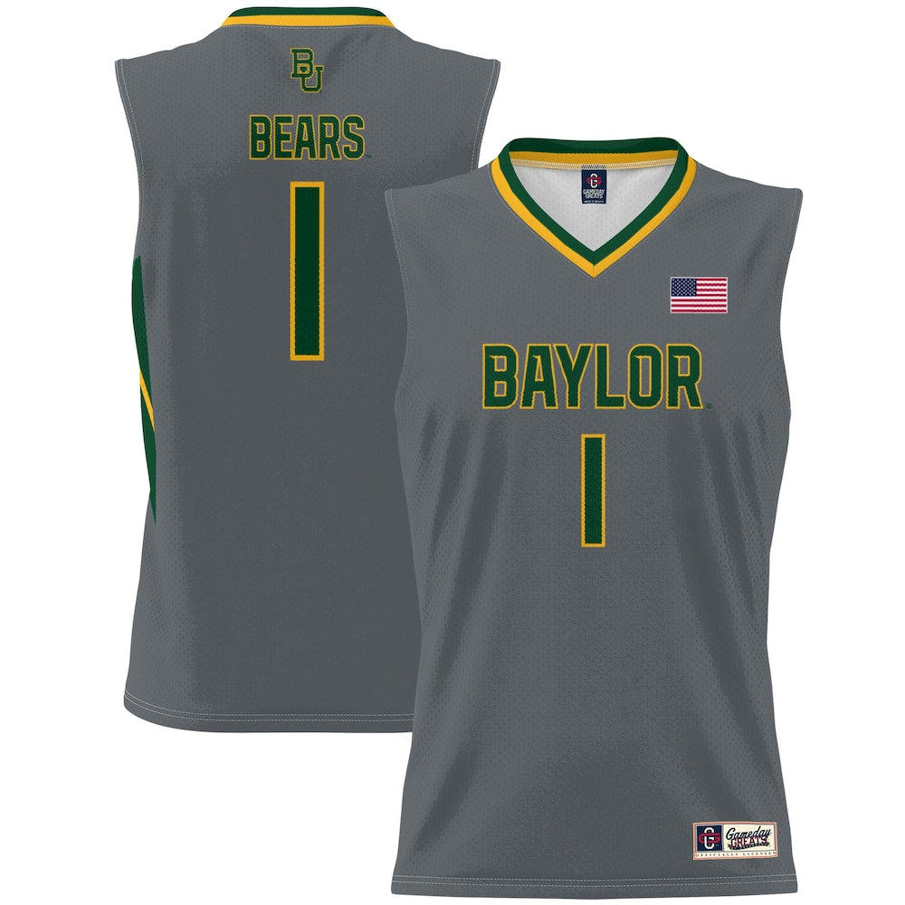 Gameday Greats 1 Gray Baylor Bears Lightweight Basketball Jersey - retro stitched basketball jersey for Gameday Greats fans