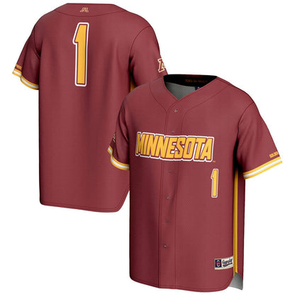 Gameday Greats 1 Maroon Minnesota Golden Gophers Lightweight Baseball Jersey - retro stitched baseball jersey for Gameday Greats fans