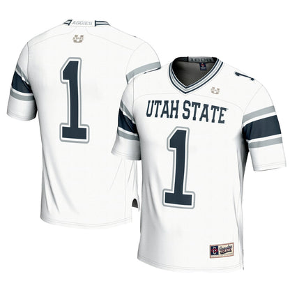 Gameday Greats 1 White Utah State Aggies Football Jersey - retro stitched football jersey for Gameday Greats fans