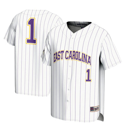 Gameday Greats 1 White Ecu Pirates Lightweight Baseball Jersey - retro stitched baseball jersey for Gameday Greats fans