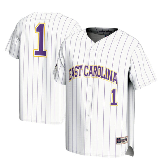 Gameday Greats 1 White Ecu Pirates Lightweight Baseball Jersey - retro stitched baseball jersey for Gameday Greats fans