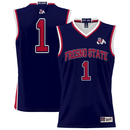 Gameday Greats 1 Navy Fresno State Bulldogs Lightweight Basketball Jersey - retro stitched basketball jersey for Gameday Greats fans