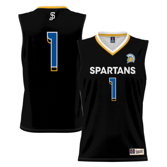 Gameday Greats 1 Black San Jose State Spartans Lightweight Basketball Jersey - retro stitched basketball jersey for Gameday Greats fans