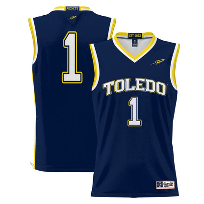 Male Gameday Greats 1 Blue Toledo Rockets Lightweight Basketball Jersey - retro stitched basketball jersey for Male Gameday fans