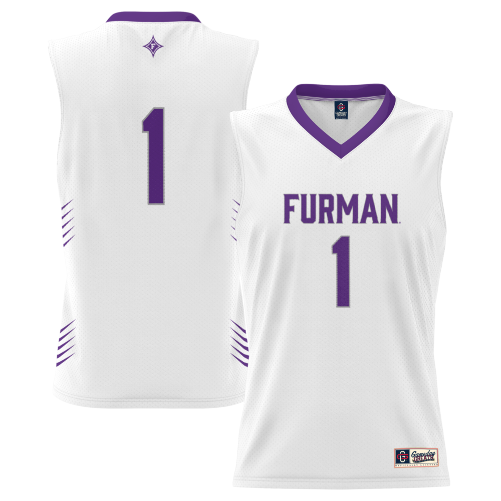 Gameday Greats 1 White Furman Paladins Lightweight Basketball Jersey - retro stitched basketball jersey for Gameday Greats fans