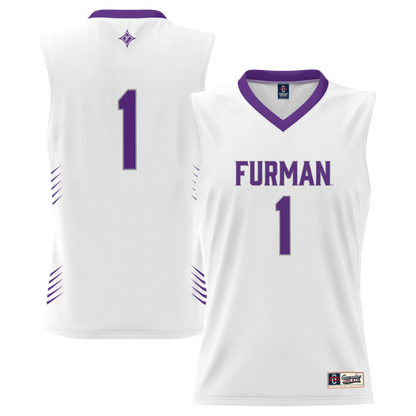 Gameday Greats 1 White Furman Paladins Lightweight Basketball Jersey - retro stitched basketball jersey for Gameday Greats fans