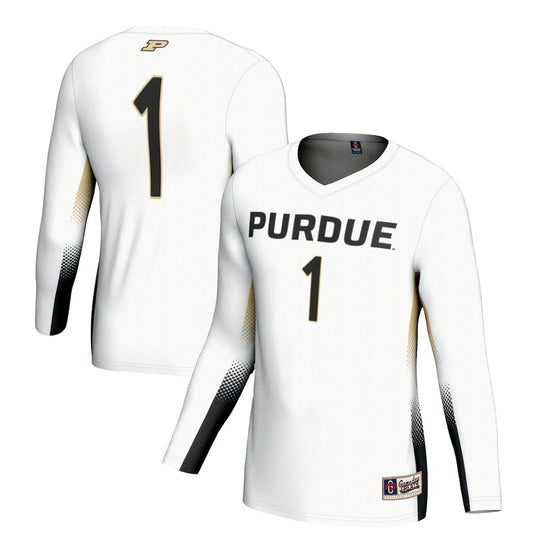 Gameday Greats 1 White Purdue Boilermakers Lightweight Volleyball Jersey - retro stitched jersey jersey for Gameday Greats fans