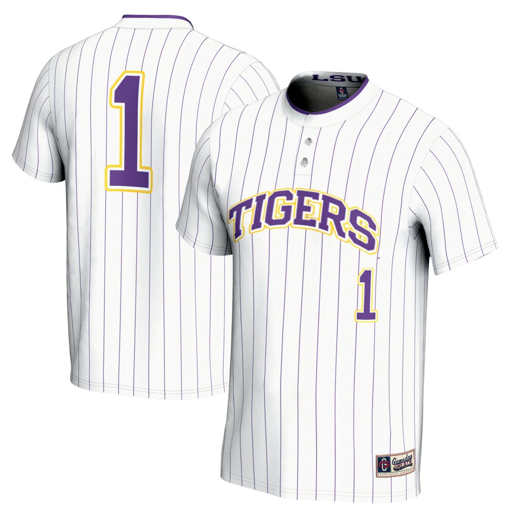 Gameday Greats 1 White Lsu Tigers Lightweight Softball Jersey - retro stitched jersey jersey for Gameday Greats fans