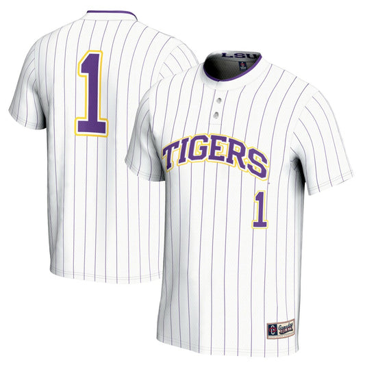 Gameday Greats 1 White Lsu Tigers Lightweight Softball Jersey - retro stitched jersey jersey for Gameday Greats fans