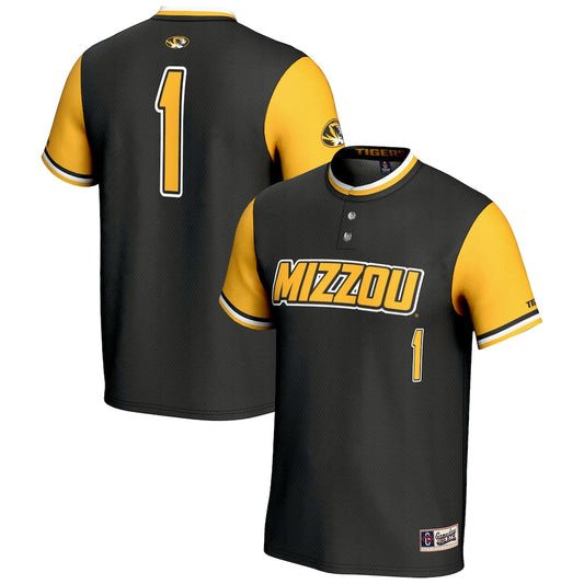 Gameday Greats 1 Black Missouri Tigers Lightweight Softball Jersey - retro stitched jersey jersey for Gameday Greats fans