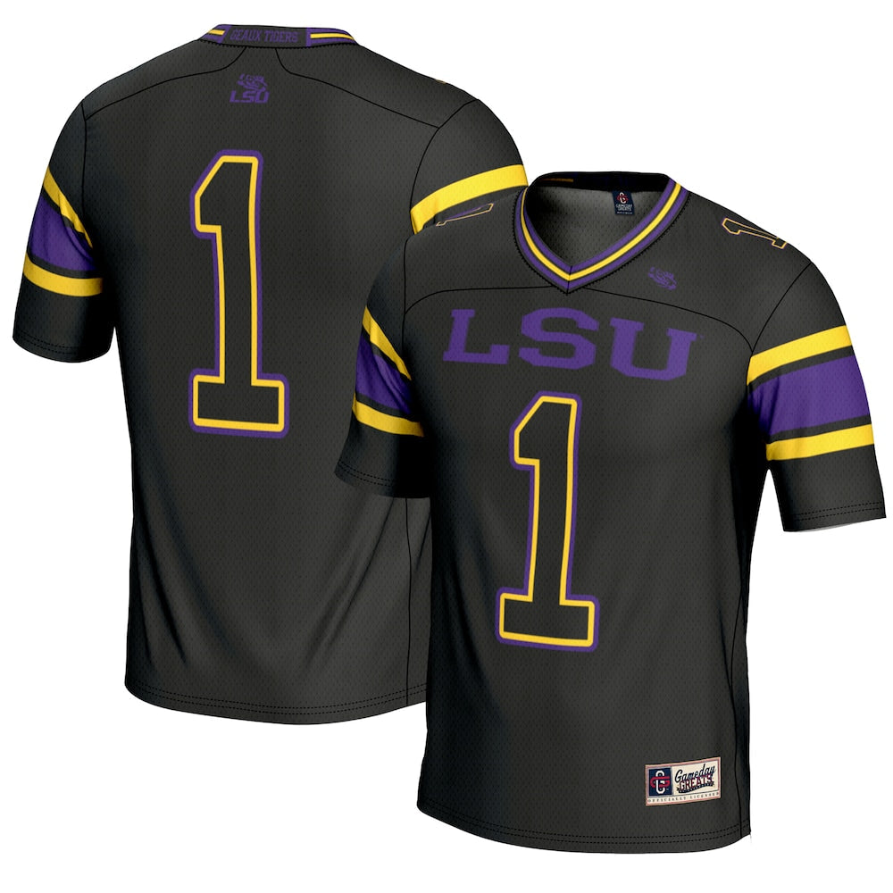 Gameday Greats 1 Black Lsu Tigers Endzone Football Jersey - retro stitched football jersey for Gameday Greats fans