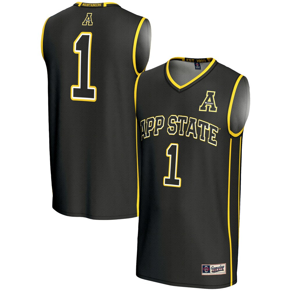 Gameday Greats 1 Black Appalachian State Mountaineers Lightweight Basketball Jersey - retro stitched basketball jersey for Gameday Greats fans
