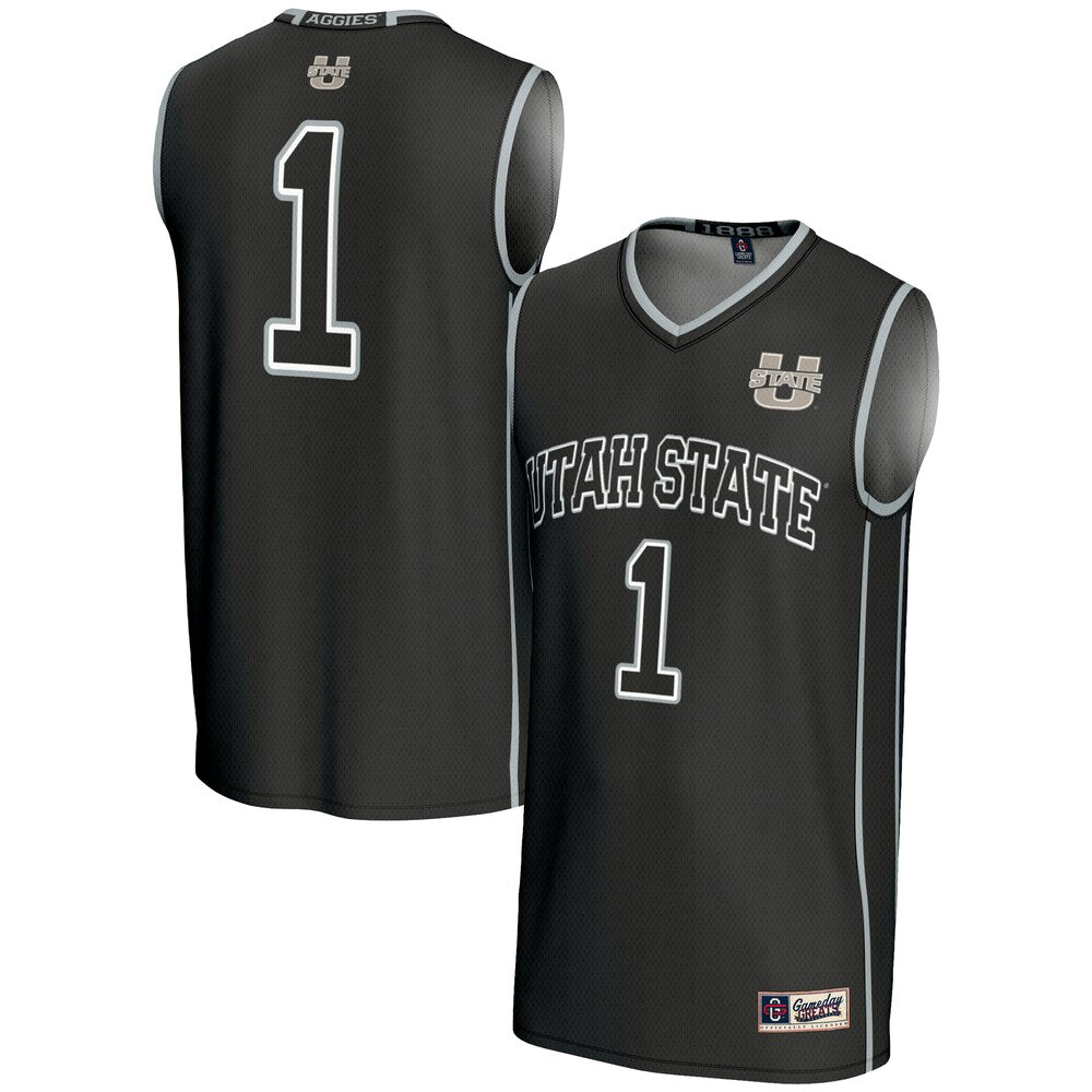Male Gameday Greats 1 Black Utah State Aggies Lightweight Basketball Jersey - retro stitched basketball jersey for Male Gameday fans