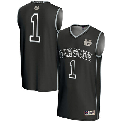 Male Gameday Greats 1 Black Utah State Aggies Lightweight Basketball Jersey - retro stitched basketball jersey for Male Gameday fans