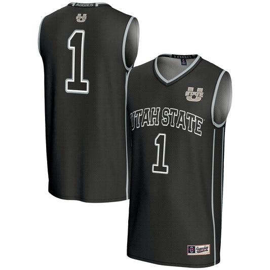 Male Gameday Greats 1 Black Utah State Aggies Lightweight Basketball Jersey - retro stitched basketball jersey for Male Gameday fans