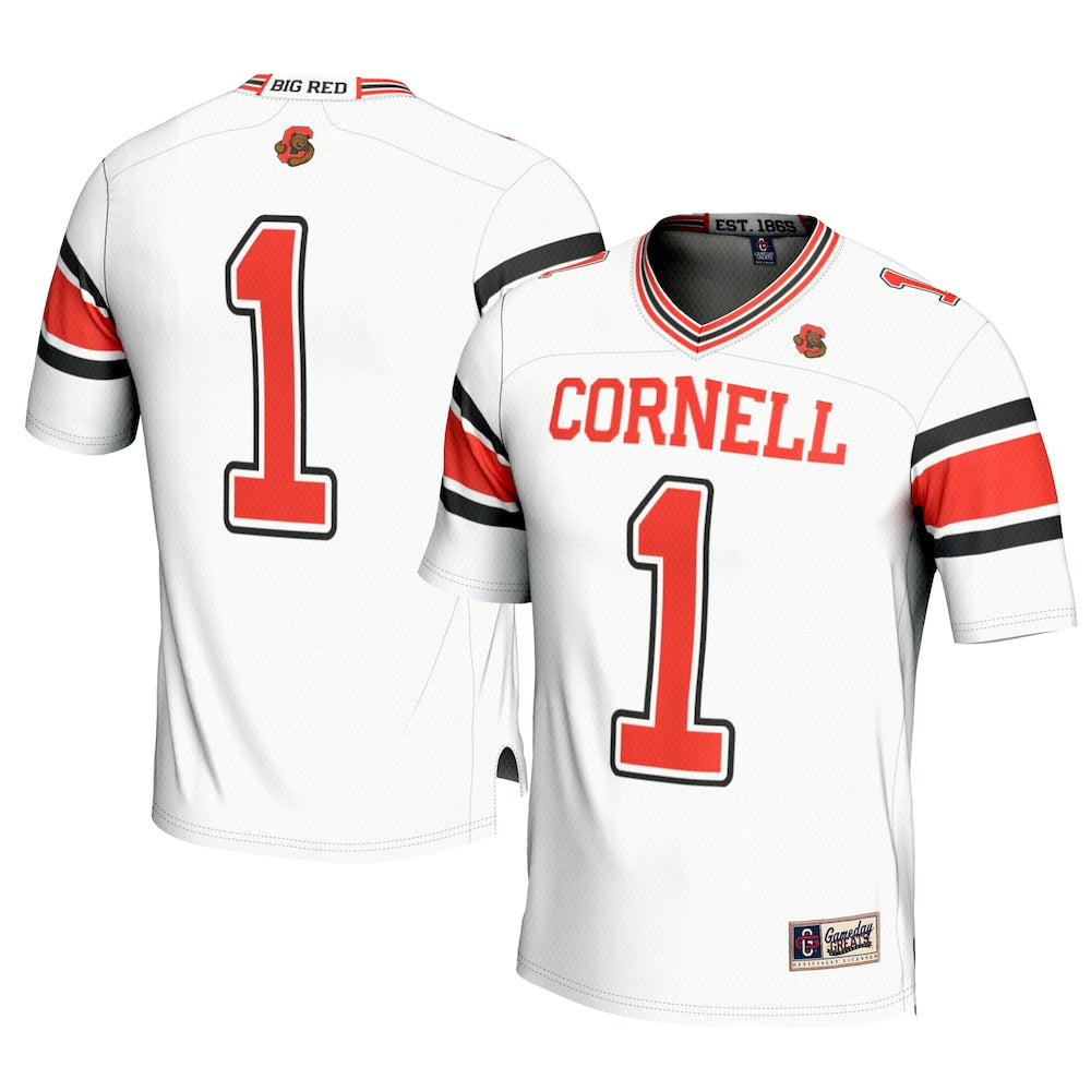 Gameday Greats 1 White Cornell Big Red Football Jersey - retro stitched football jersey for Gameday Greats fans