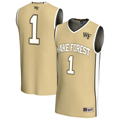 Gameday Greats 1 Gold Wake Forest Demon Deacons Lightweight Basketball Fashion Jersey - retro stitched basketball jersey for Gameday Greats fans